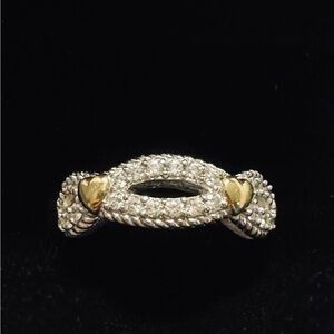 Judith Ripka 925 Sterling Cubic Zirconia and Heart Infinity Ring